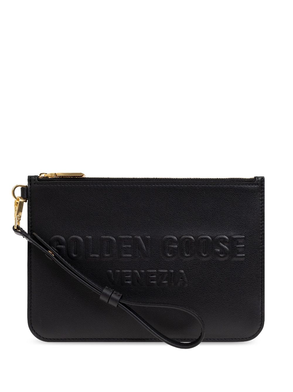 Black logo embossed clutch bag Golden goose women GOLDEN GOOSE divincenzoboutique